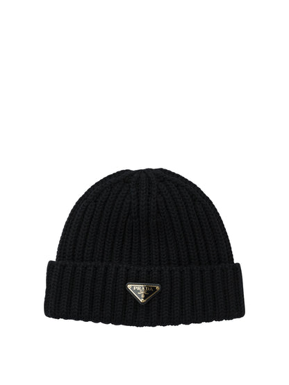 Prada Wool beanie with logo - Black