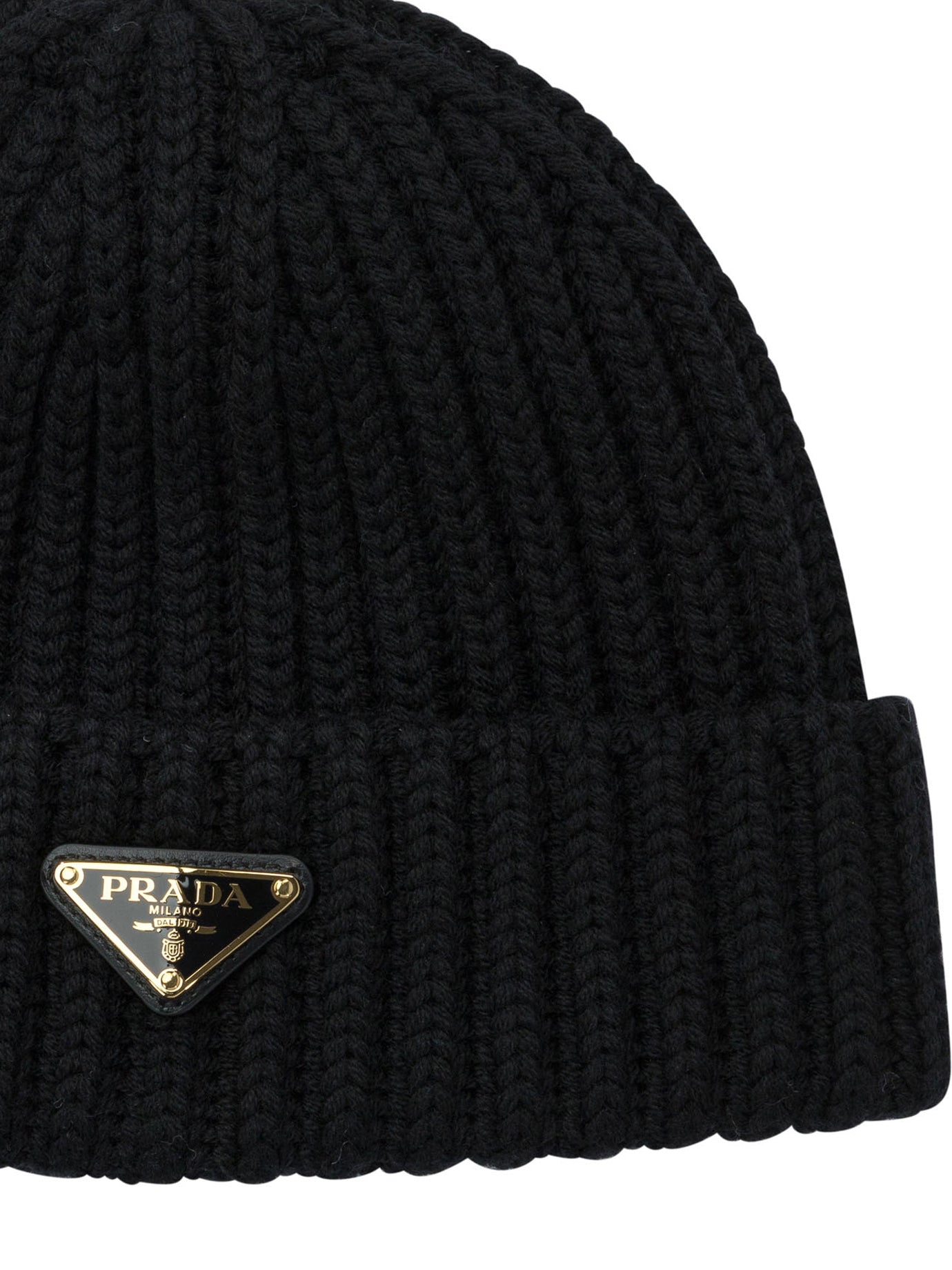 Prada Wool beanie with logo - Black