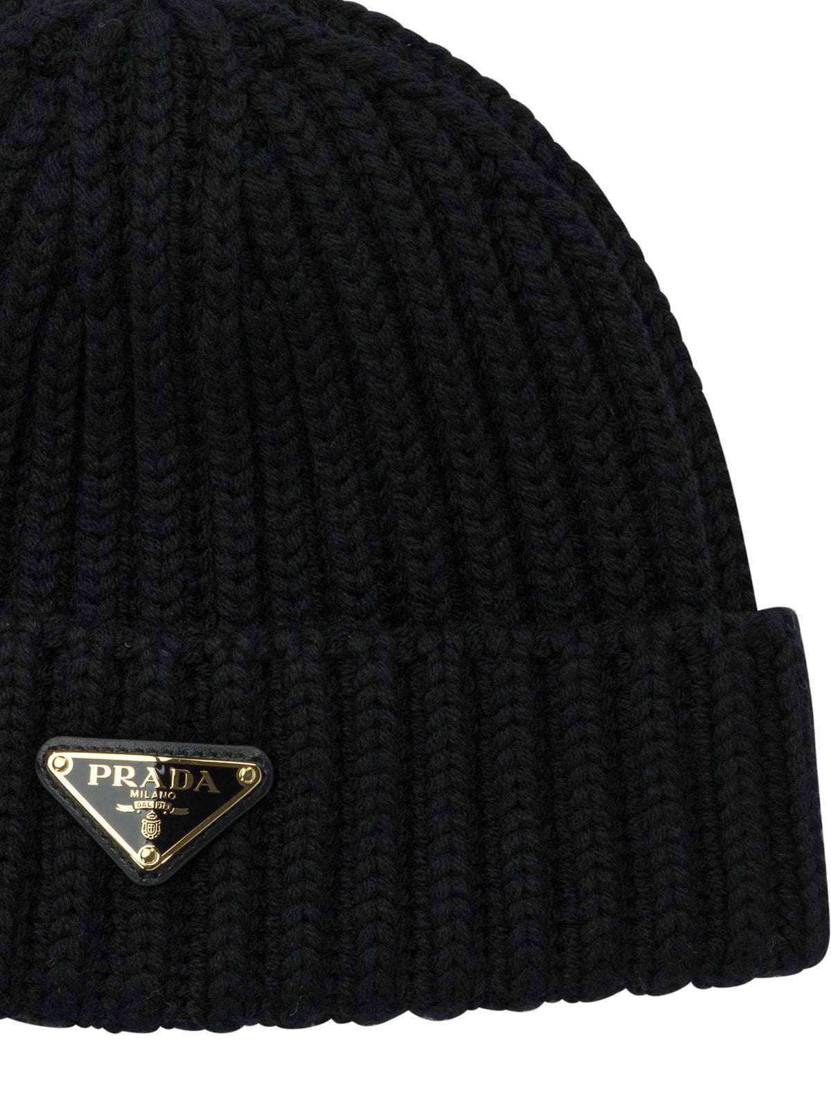 Prada Wool beanie with logo - Black