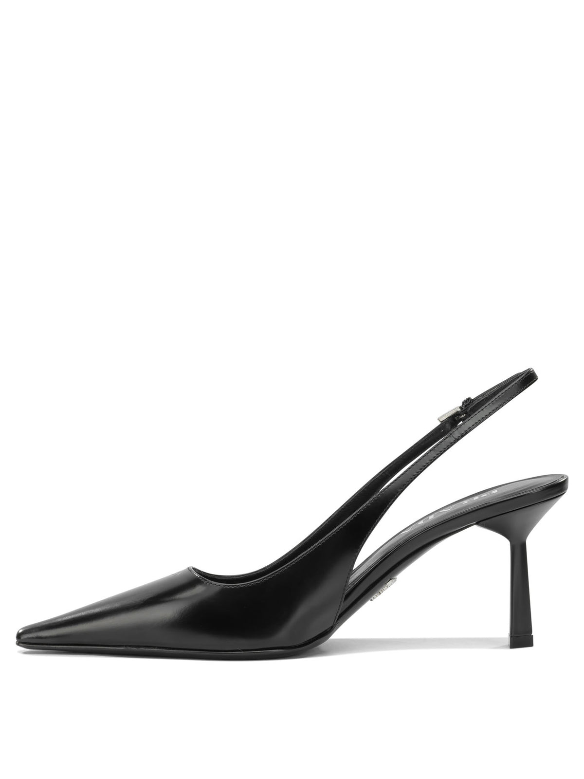 Prada 50MM Leather Slingbacks - Black