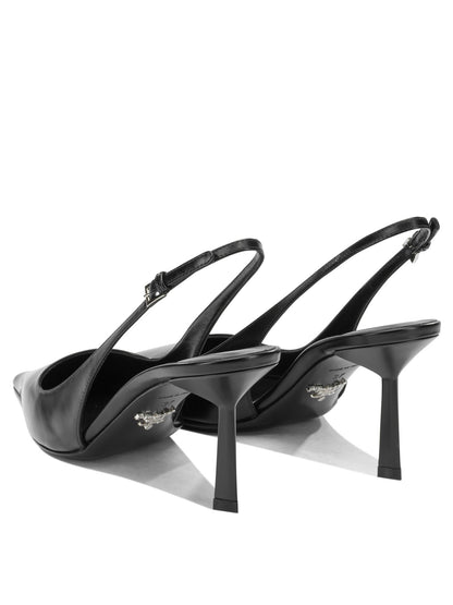 Prada 50MM Leather Slingbacks - Black