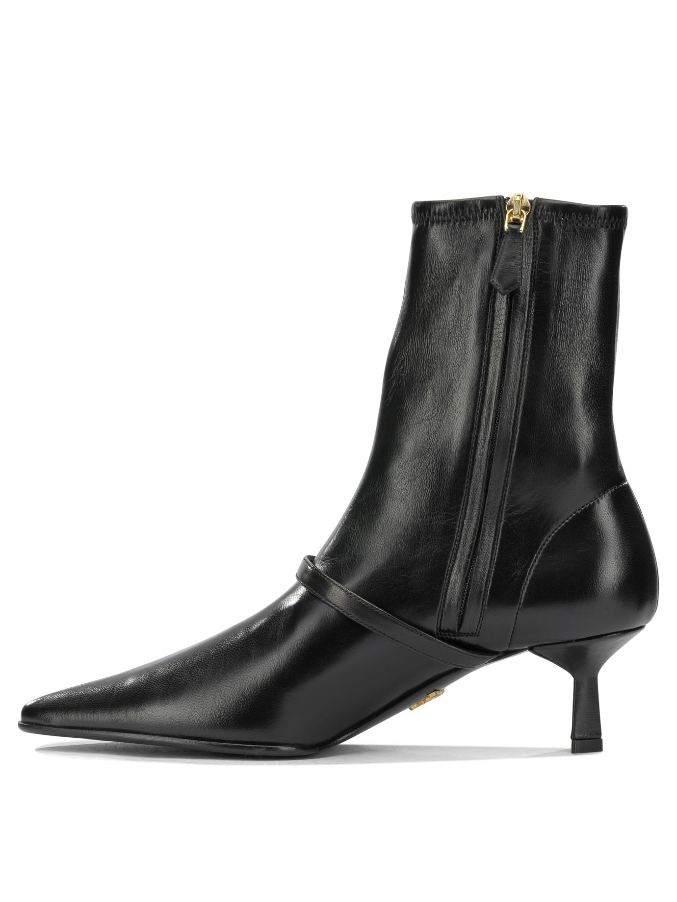 Prada Stretch leather ankle boots with zipper - Black