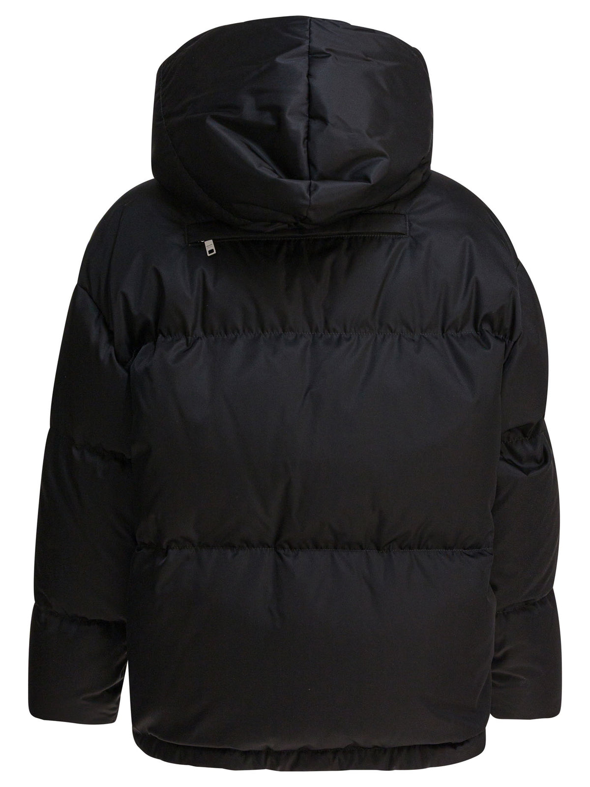 Prada Down Jacket with Logo in Re-Nylon - Black