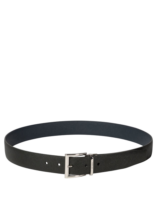 Prada Reversible belt in Saffiano leather - Black