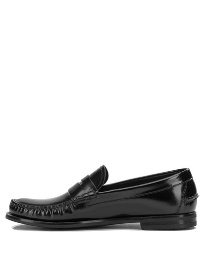 Prada Brushed-leather loafers - Black