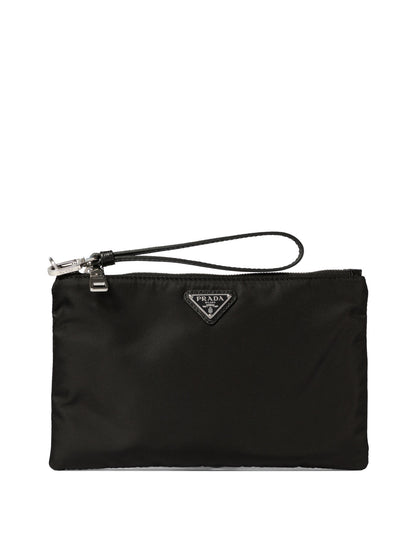 Prada Re-Nylon and Saffiano leather pouch - Black