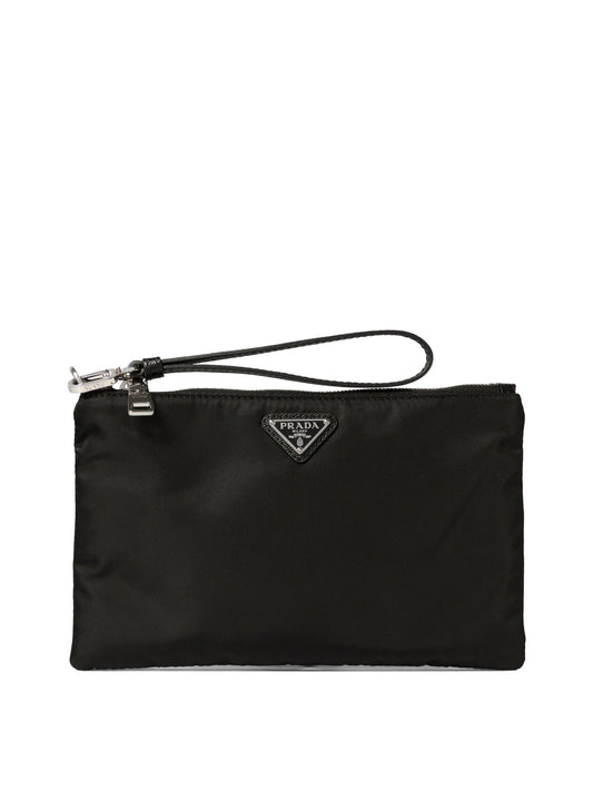 Prada Re-Nylon and Saffiano leather pouch - Black