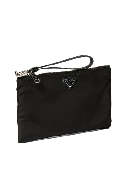 Prada Re-Nylon and Saffiano leather pouch - Black