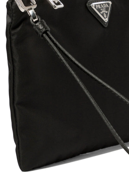 Prada Re-Nylon and Saffiano leather pouch - Black