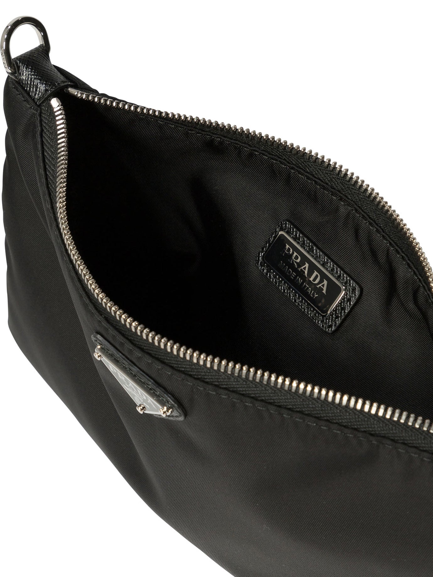 Prada Re-Nylon and Saffiano leather pouch - Black