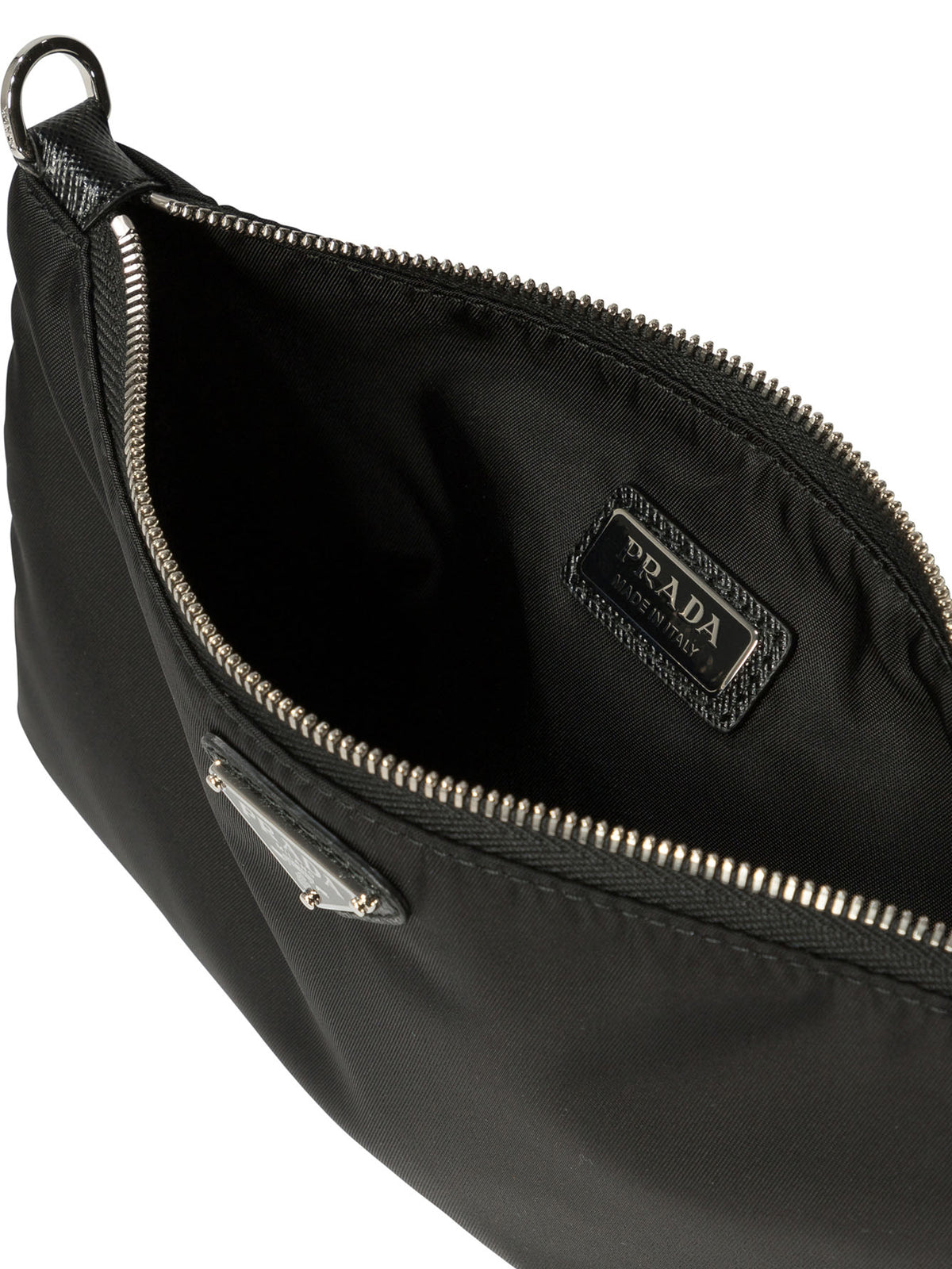 Prada Re-Nylon and Saffiano leather pouch - Black