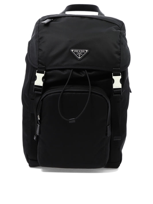 Prada Re-Nylon and Saffiano leather backpack - Black