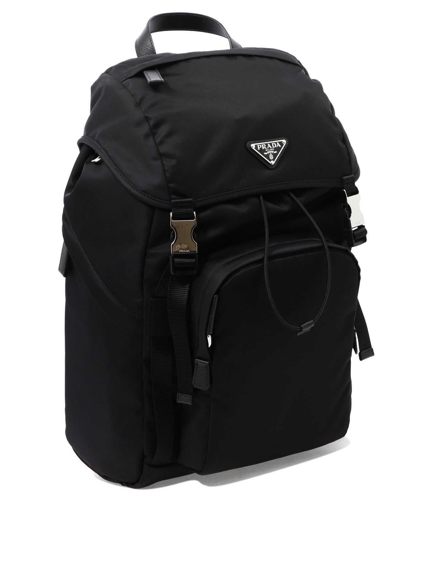 Prada Re-Nylon and Saffiano leather backpack - Black