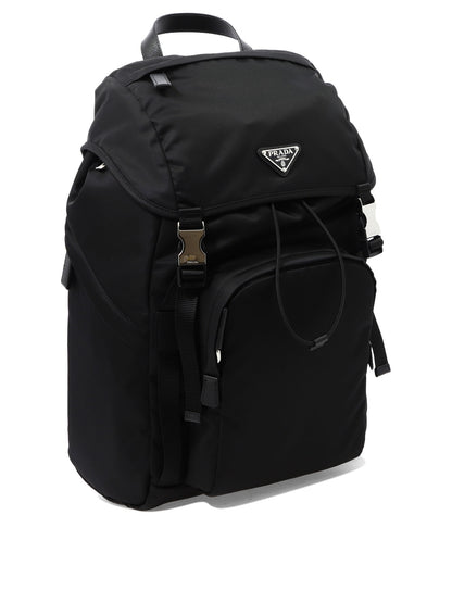 Prada Re-Nylon and Saffiano leather backpack - Black