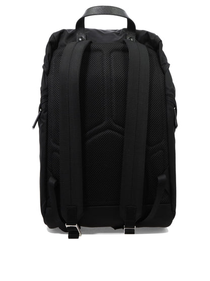 Prada Re-Nylon and Saffiano leather backpack - Black