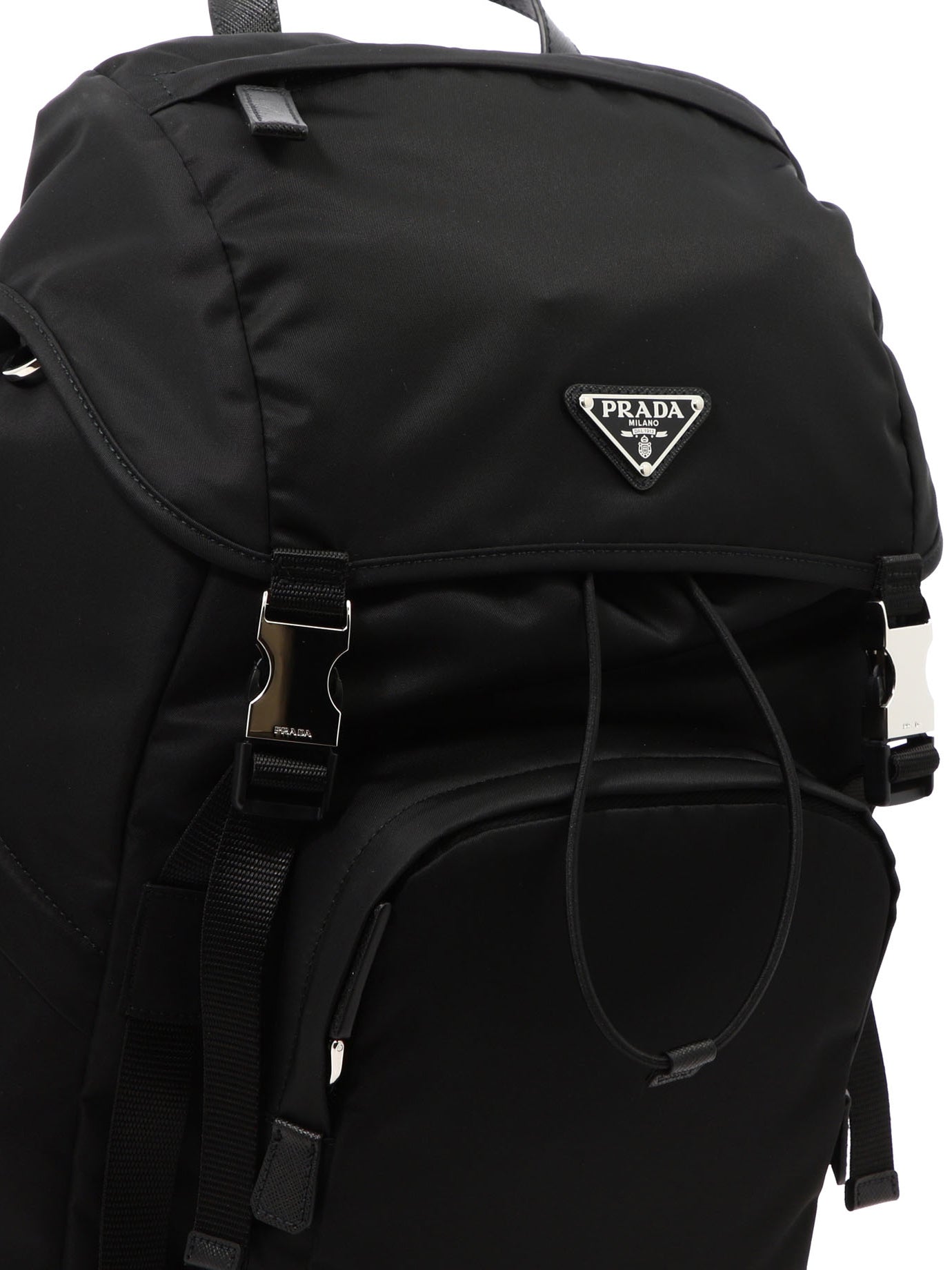 Prada Re-Nylon and Saffiano leather backpack - Black