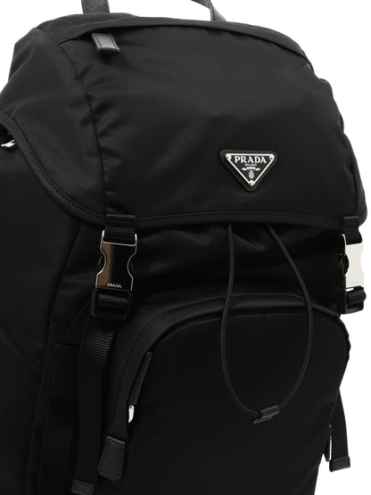 Prada Re-Nylon and Saffiano leather backpack - Black