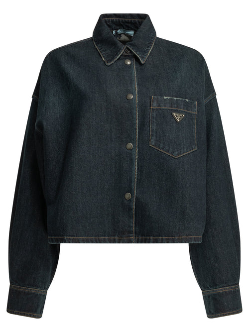 Prada Denim jacket with logo - Blue