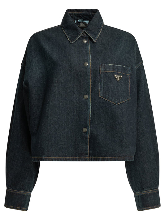 Prada Denim jacket with logo - Blue