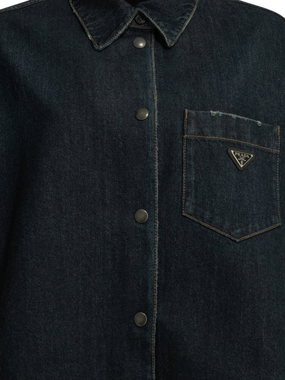 Prada Denim jacket with logo - Blue