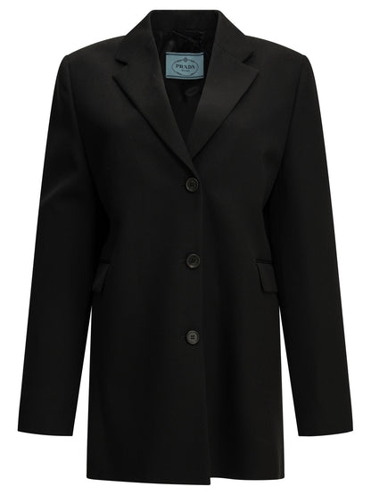 Prada Single-breasted wool blazer - Black