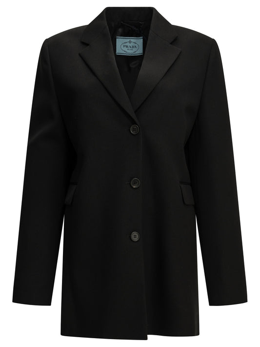Prada Single-breasted wool blazer - Black