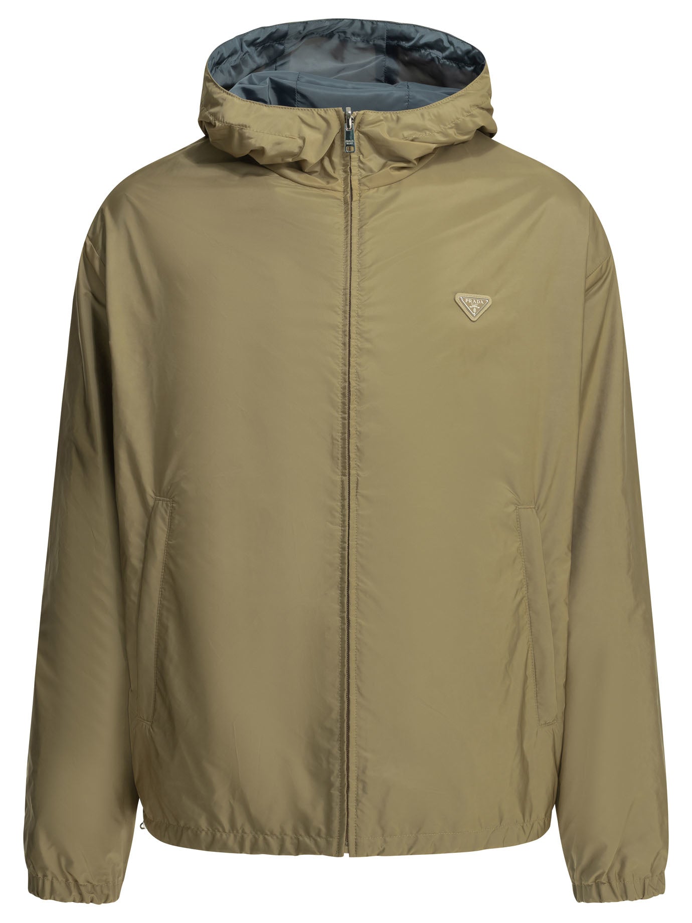 Prada Reversible windbreaker jacket with logo - Beige