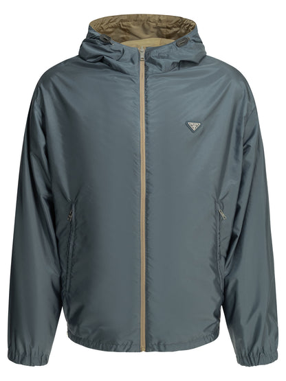 Prada Reversible windbreaker jacket with logo - Beige