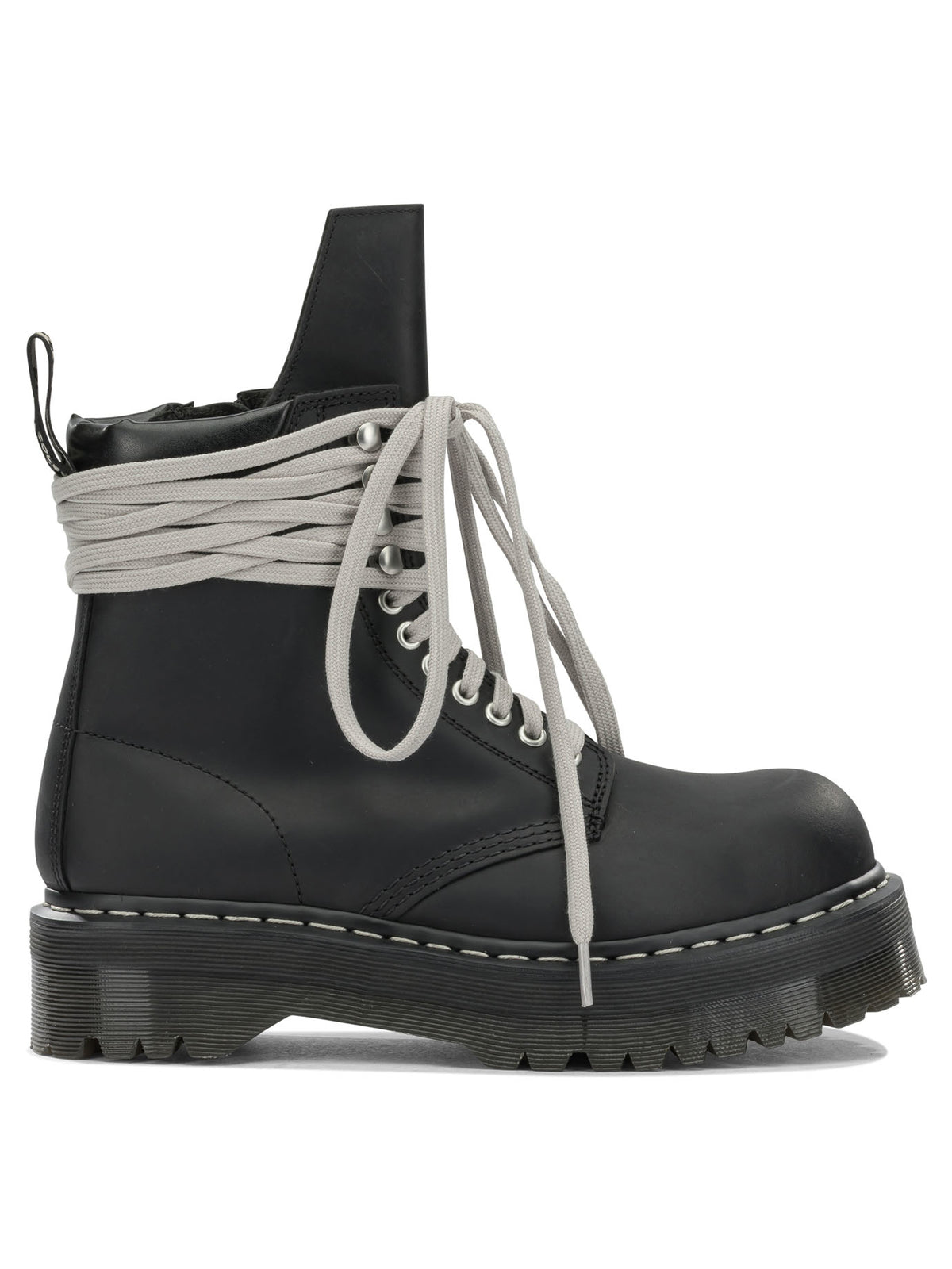 Rick Owens "Rick Owens x Dr. Martens - Quad Sole Steel" Zip-Up Ankle Boots - Black