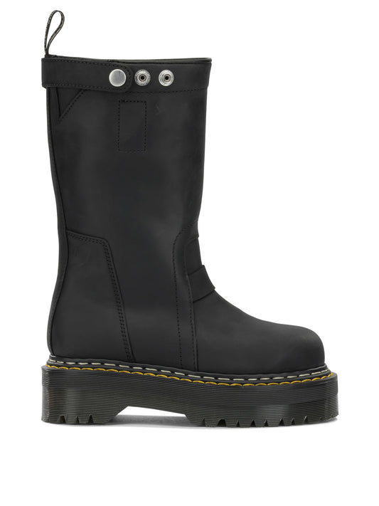 Rick Owens "Rick Owens x Dr. Martens - Quad Sole" Pull-On Ankle Boots - Black