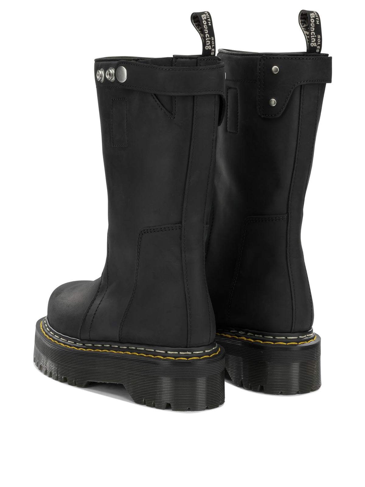 Rick Owens "Rick Owens x Dr. Martens - Quad Sole" Pull-On Ankle Boots - Black