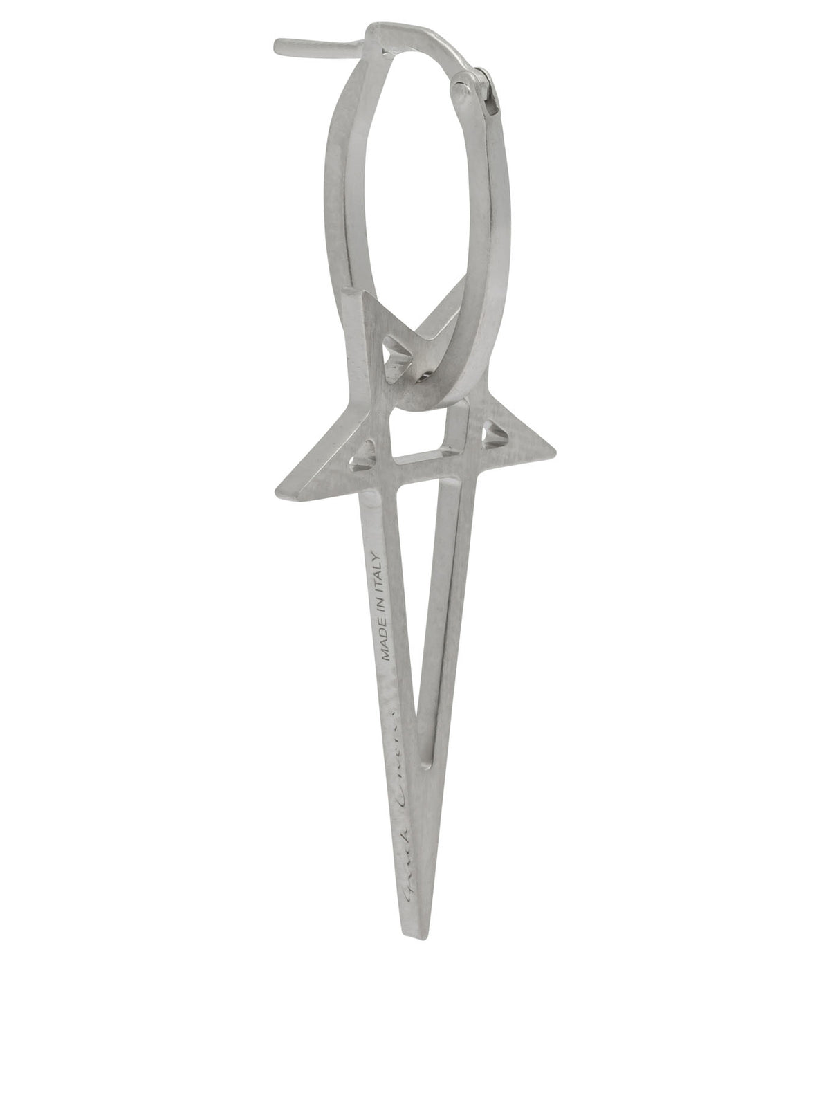 Rick Owens "Pentagram" earring - Silver