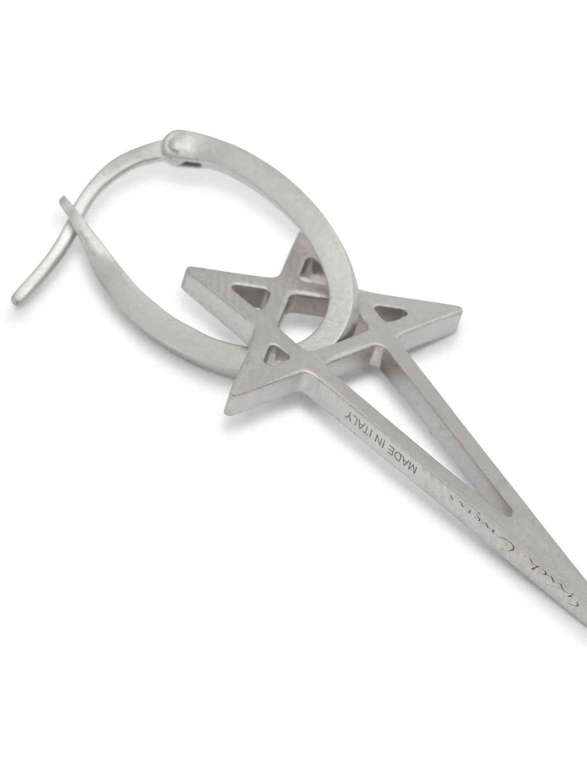 Rick Owens "Pentagram" earring - Silver