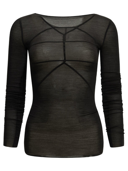 Rick Owens "LS Temple T" Casual Top - Black