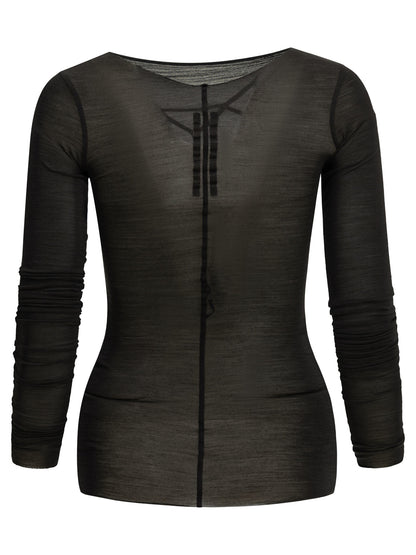Rick Owens "LS Temple T" Casual Top - Black