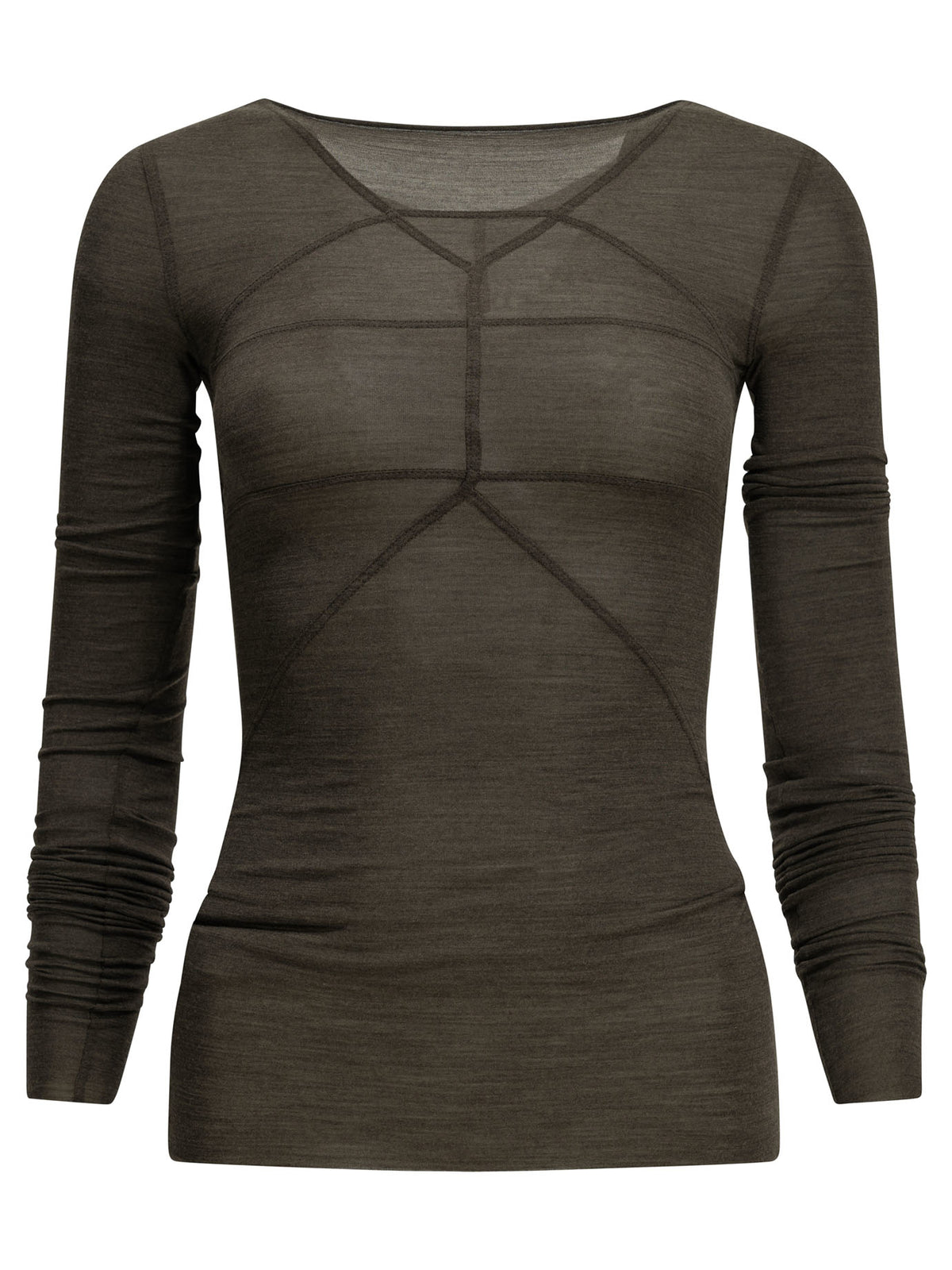 Rick Owens "LS Temple T" Casual Top - Brown