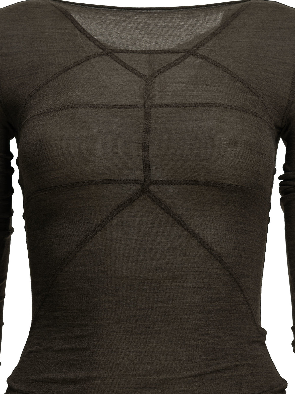Rick Owens "LS Temple T" Casual Top - Brown