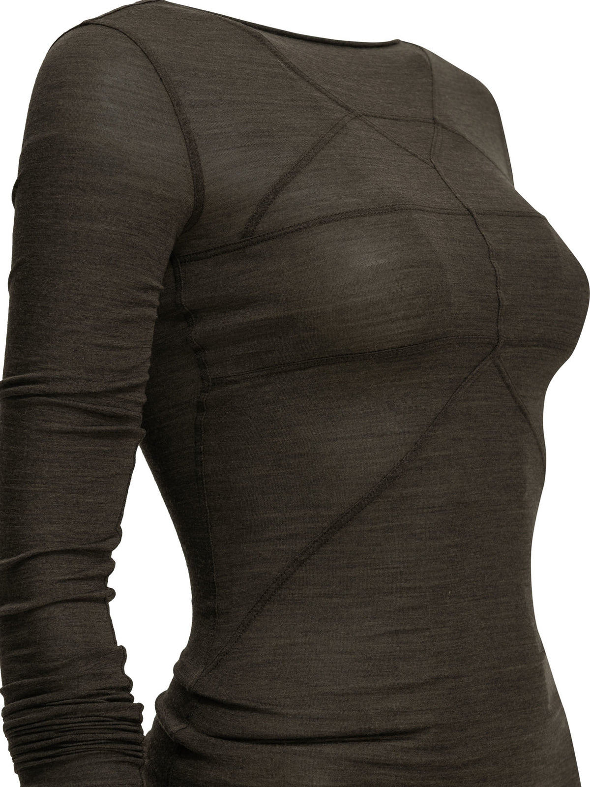 Rick Owens "LS Temple T" Casual Top - Brown