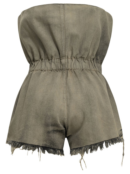 Rick Owens "Crater" Shorts with Elastic Waistband - Light Blue