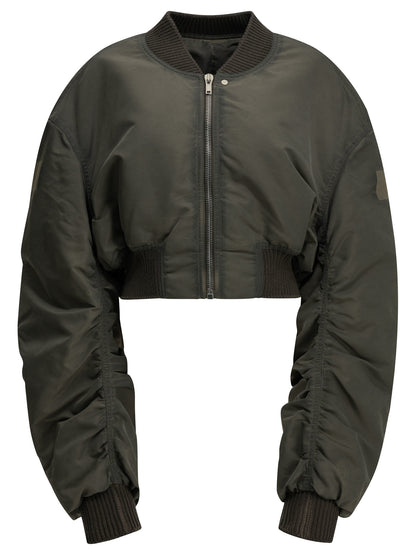 Rick Owens "Secchia Cropped Flight" Bomber Jacket - Grey