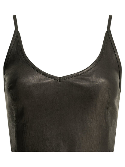 Rick Owens Leather bra top - Black