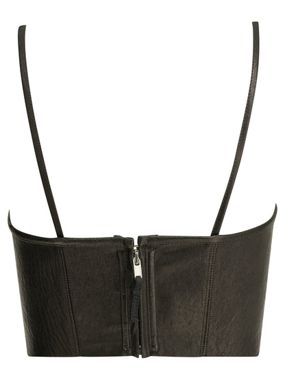 Rick Owens Leather bra top - Black