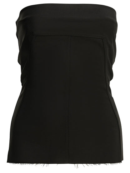 Rick Owens Wool crepe bustier top - Black