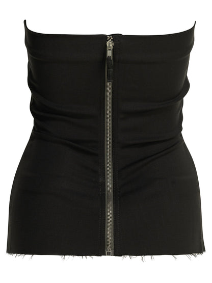 Rick Owens Wool crepe bustier top - Black