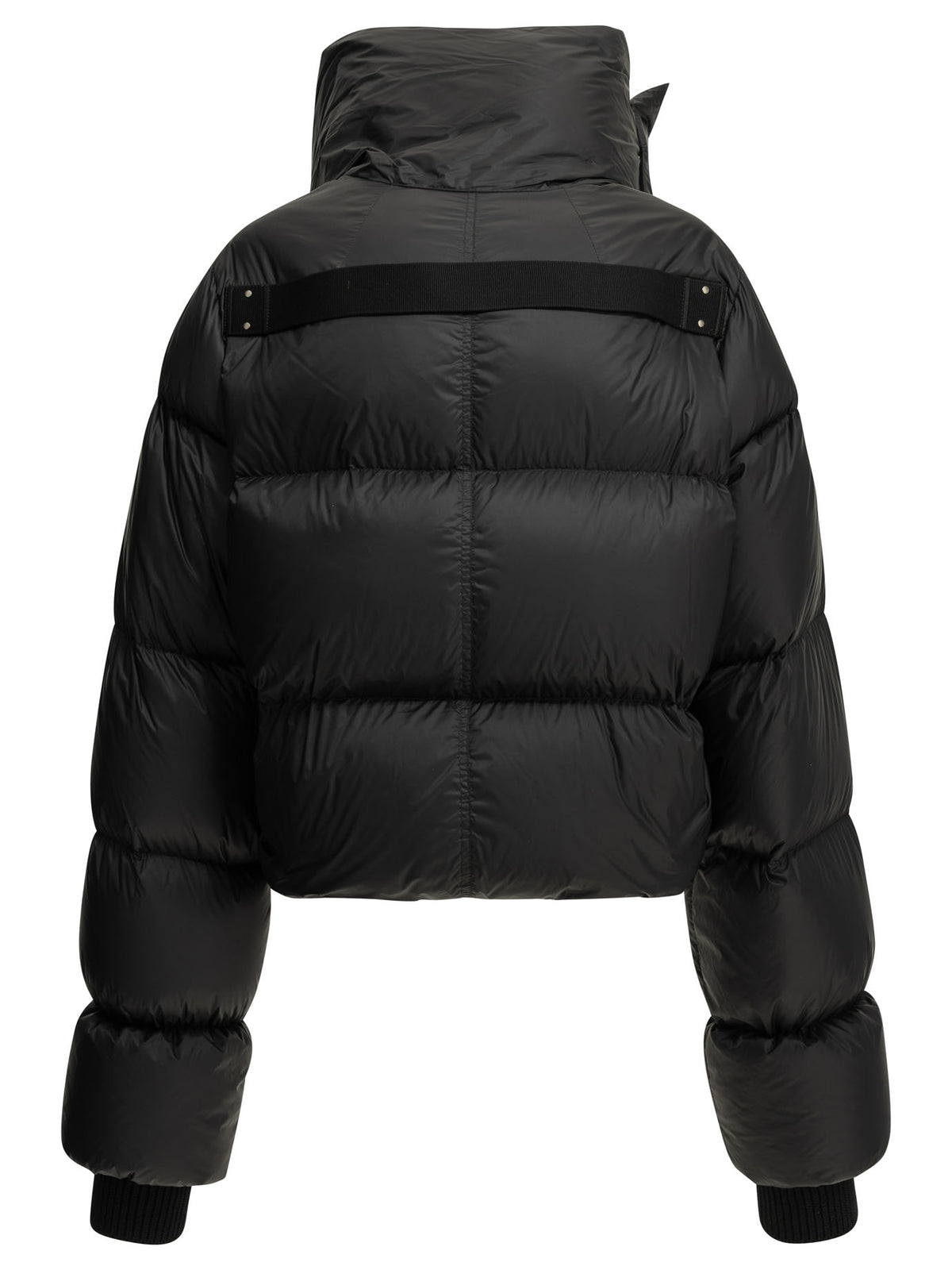 Rick Owens "Funnel Neck" Short Down Jacket - Black
