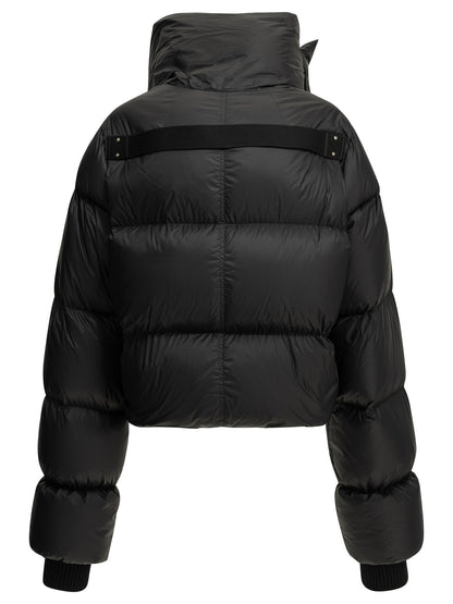 Rick Owens "Funnel Neck" Short Down Jacket - Black