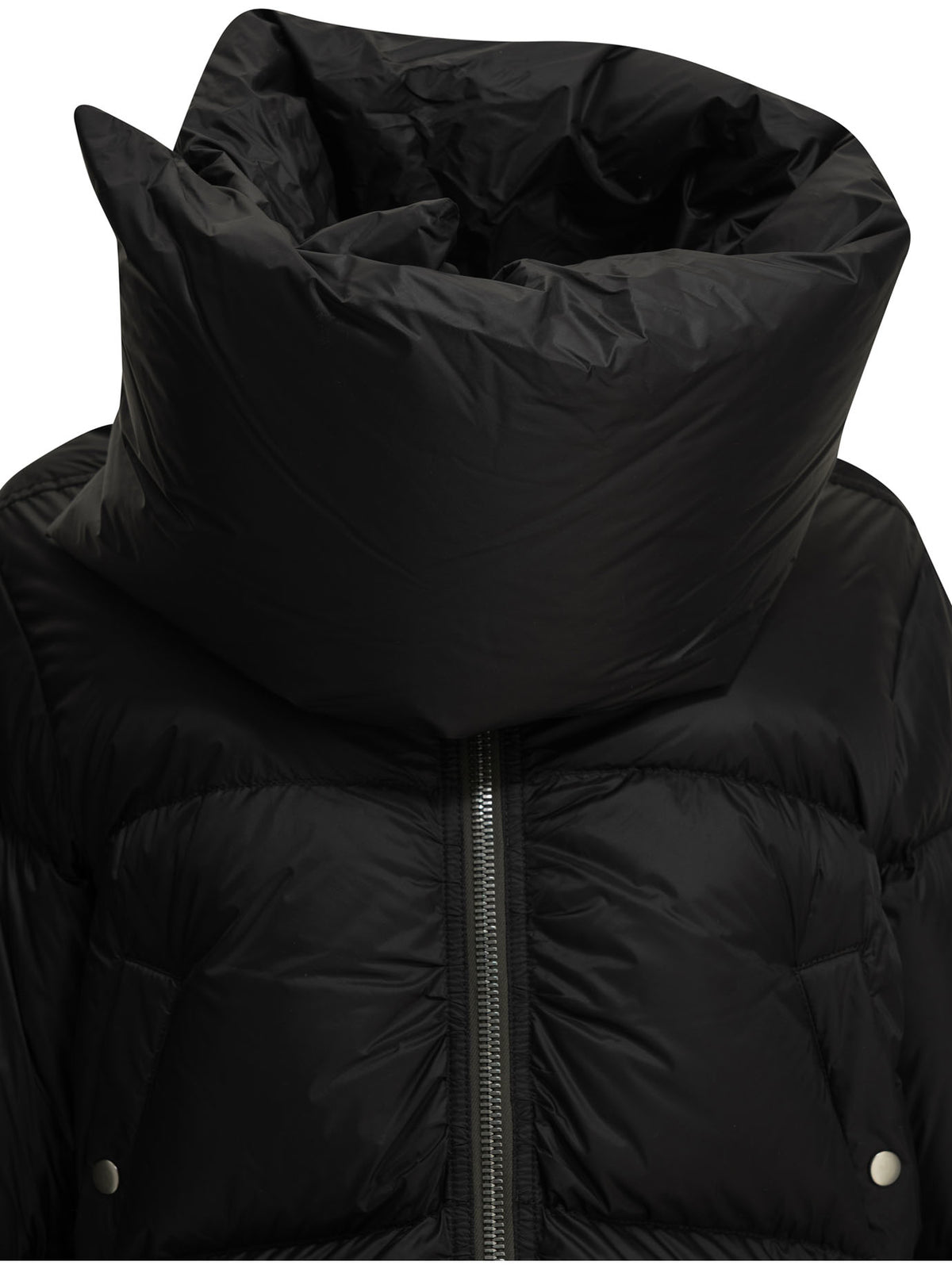 Rick Owens "Funnel Neck" Short Down Jacket - Black
