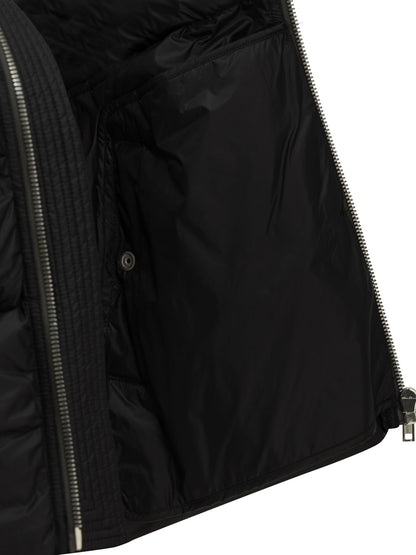 Rick Owens "Funnel Neck" Short Down Jacket - Black