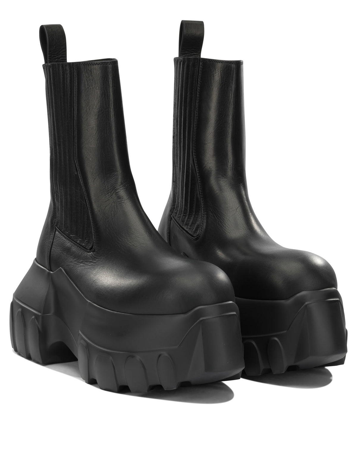 Rick Owens "Beatle Mega Tractor" Pull-On Boots - Black