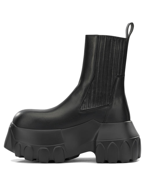 Rick Owens "Beatle Mega Tractor" Pull-On Boots - Black